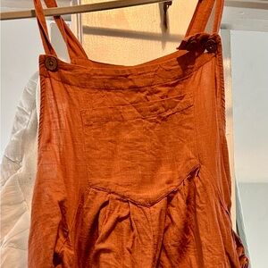 Natural Life Terracotta linen overalls gently worn
